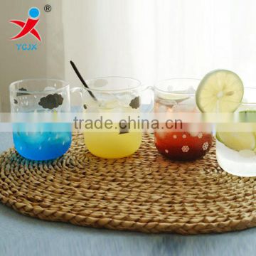 Milk tea cups with handles the girl small pure and fresh and creative glass cup