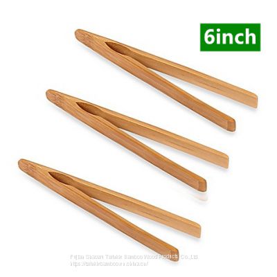 Bamboo toast tongs /mini bamboo tong wholesale /small kitchen bambu tongs from China
