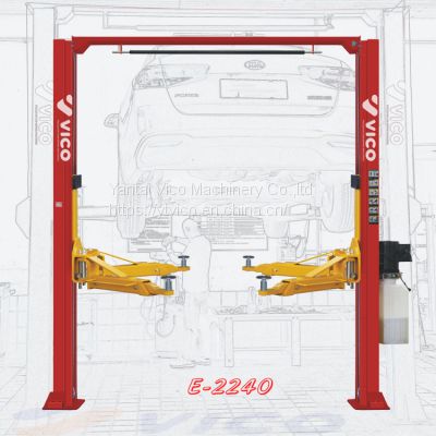 Two Post Hydraulic Car Lift Machine Vehicle Lift With Clear Floor Manual Release #V-LZL-E-2240