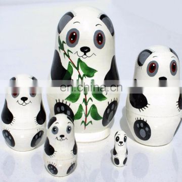 Panda Animals Wooden Nesting Dolls Handmade in Russia Matryoshka Dolls For Kids Buy Matryoshka Best Wood For Toys Set 5 pc