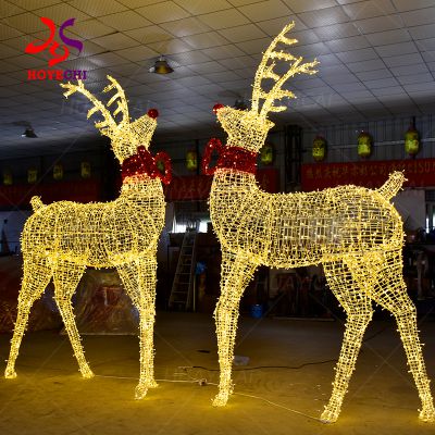 ip65 waterproof Christmas themed decorative lighting warm white reindeer motif light for Christmas decoration