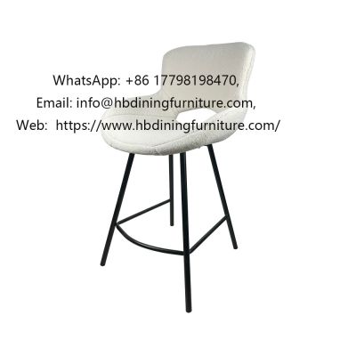 High leg hollow back velvet bar chair