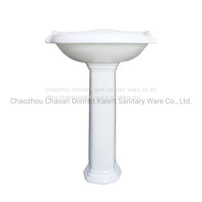bathroom sanitary ware ceramic one piece pedestal basin