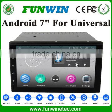 Funwin 2016 Hot Sale 2Din 7 Inch Universal Car Dvd Player With Android Can-Bus 3G Wifi Mirror Link
