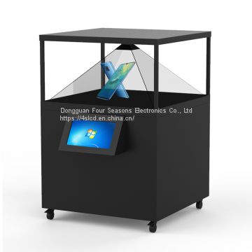 360 degree 3D Hologram Pyramid Cube Holobox For Holographic Advertising 120x120CM