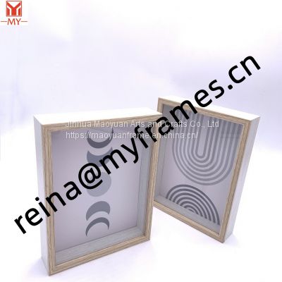 MDF Wood Frame Box White and Log Color 3d Shadow Box Frames Picture Photo Frame Box