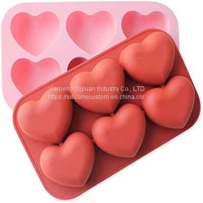 2pcs Chocolate molds silicone heart shape silicon moulds