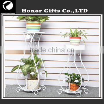 European Style 2-Tier Flower Stand Metal Hanging Plant Stand