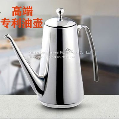 High Quality Stainless Steel Kitchen Oil Sauce Pot Container 600ml-1000ml Stainless Steel Hand Drip Coffee Tea PotOil Can,Oil Kettle