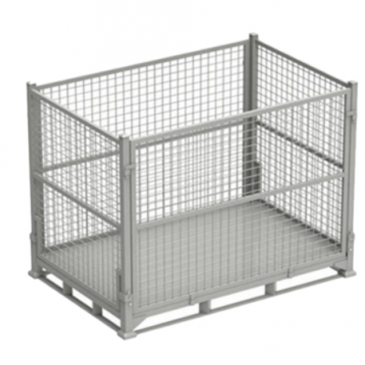Galvanized metal wire storage cage container