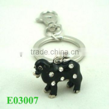 2013 key chain wholesale black epoxy dog keychain
