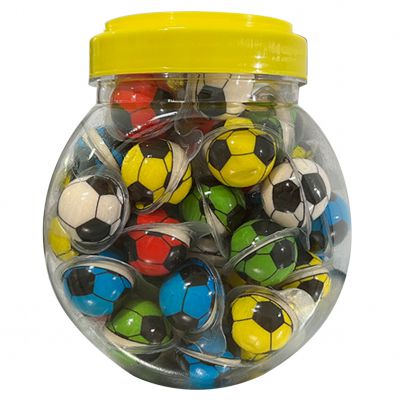 Assorted Fruit OEM Halal Individual Pack Popping Gummy Football Round Football Gummy Candy in Jar