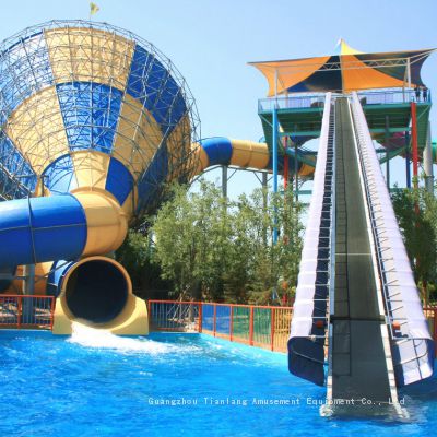 Water park Fiberglass slide outdoor combination of large children's water play water house water village slide equipment