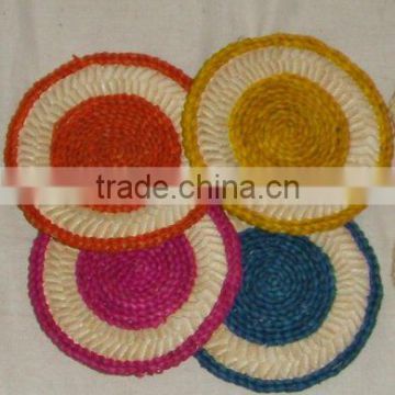 round colorful maize mat