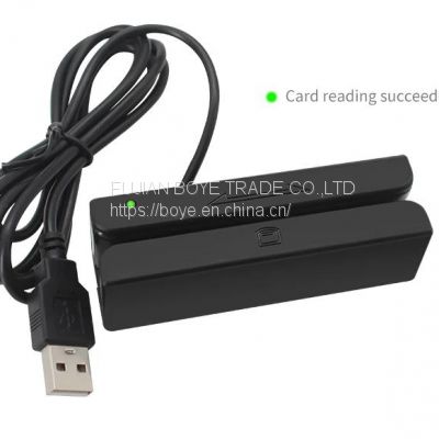small size Three-track magnetic stripe reader support bi-directional swipe USB magnetic stripe card reader