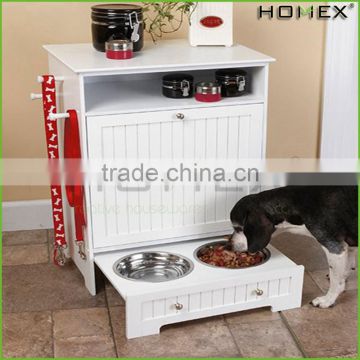Wood MDF Dog Food Storage Station Pet Feeder Homex_BSCI Factory