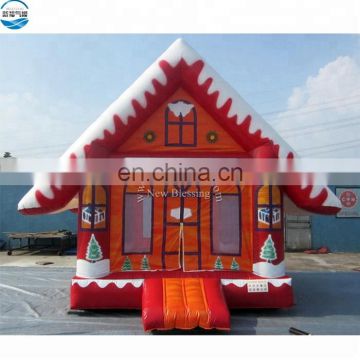 Inflatable white snow bouncy house for sale, popular snow building for winter day