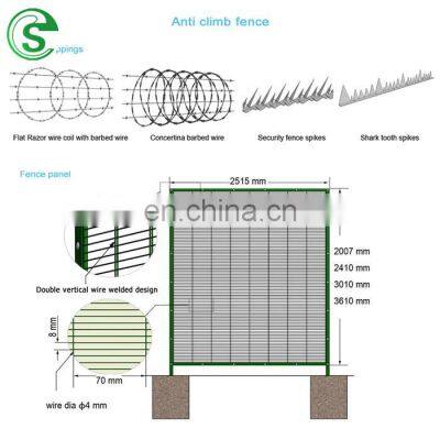 Factory Supply Metal Galvanized Welded Wire Mesh Powder Coated 358 Fence