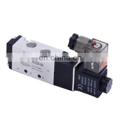 4V Series 4V210-08 Pneumatic New Black 5/2 Way Single Coil Solenoid Valve Types Air Control Electric Solenoid Valve