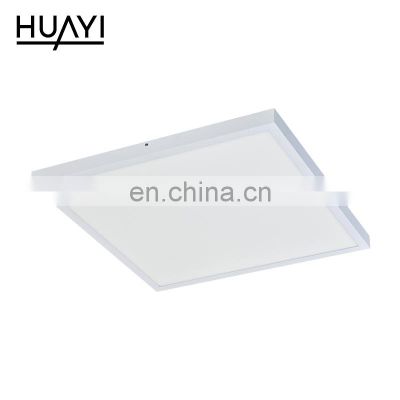 HUAYI New Arrival Square 24w 36w Indoor Slim Frameless Office Ceiling Surface Commercial LED Panel Lamp