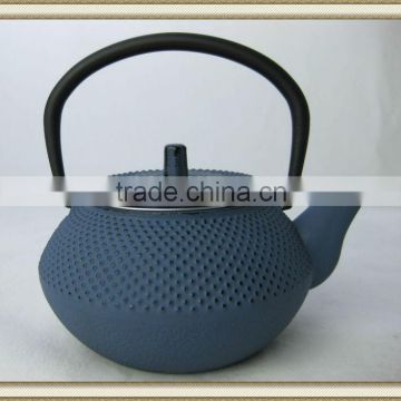 0.3L small cast iron teapot blue