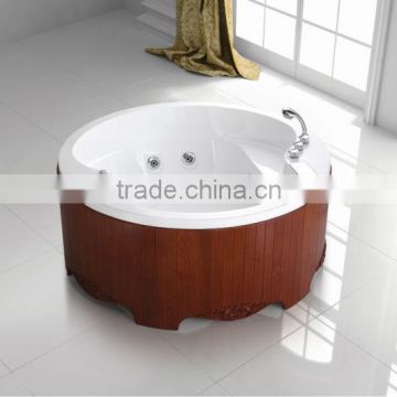 WOMA Q402 wood red free standing wooden bathtub with massage