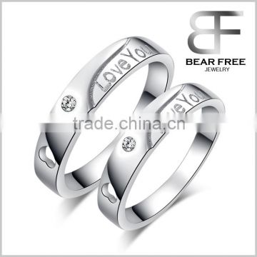 Fashion 925 Sterling Silver " Love You" Couples Promise Ring Mens Womens Engagement Wedding Bands                        
                                                Quality Choice
