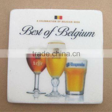 Different imaged white marble coaster