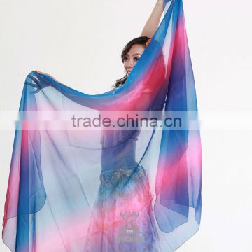 Wholesale Qiancai Wuchieal cheap colorful Belly Dance Veil,professional Indian bellydance veil SJ001