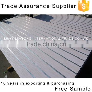 China e2 11 grooves 15mm white laminated melamine mdf board for supermarket