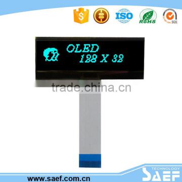 Oled lcd screen 2.05 inch 128x32 lcd display with blue color