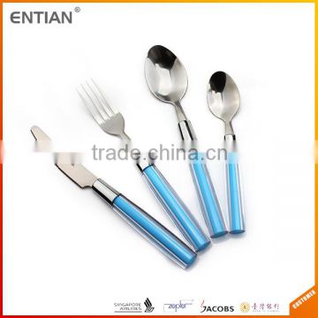 Stainless steel reusable plastic handle flatware