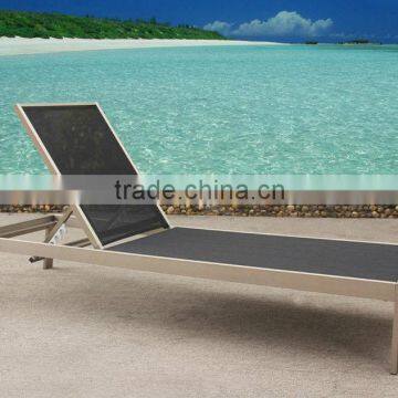 Outdoor garden brushed aluminum sun lounger