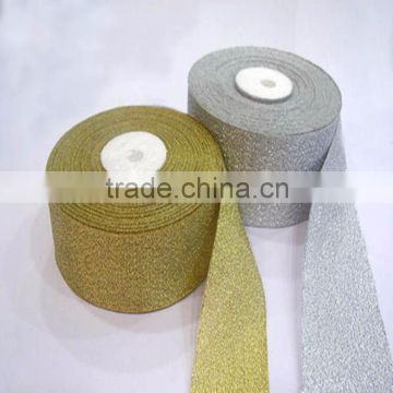Wholesale Cheap Gold and Silver Colored Metallic Ribbon Roll For Cake Box Gift Wrapping Materials