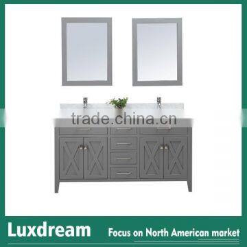60 inch Double sink bathroom vanity for two people used