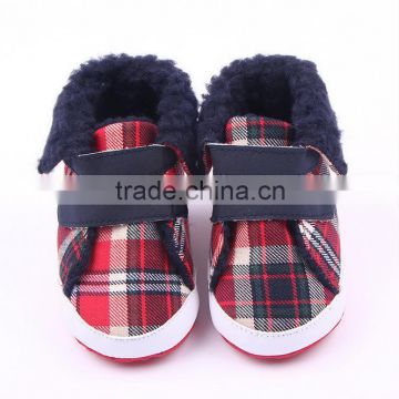 Winter New Type Of Lattice Soft Baby Toddler Shoes