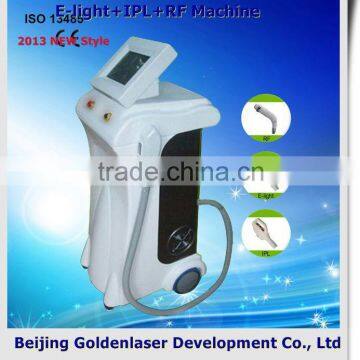 2013 New Design Multi-Functional Beauty Equipment Freckle Removal E-light+IPL+RF Machine Blue Led Light Therapy Women