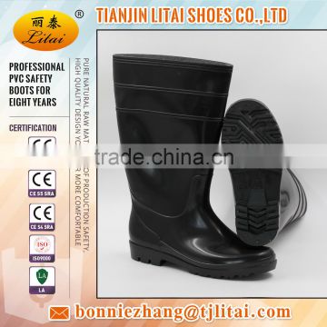 construction PVC rain boots, black woke boot
