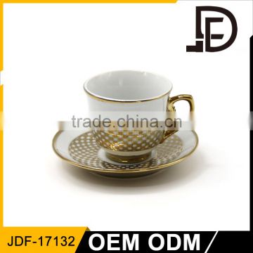 round shape modern European quality fine bone china coffee cup and saucer