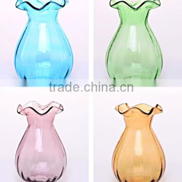Wholesale machine made cheap colored glass vases