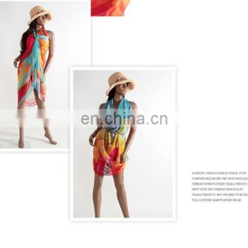 Pure color yarn women 100% silk scarves fashion beach towel silk scarf shawl gauze kerchief