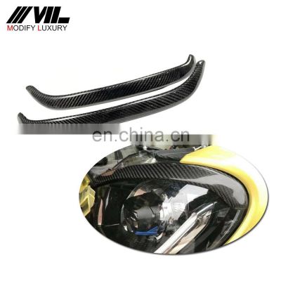 Carbon Fiber Headlight Eyelid Eyebrows for Benz Smart Forfour Fortwo 2016-2018