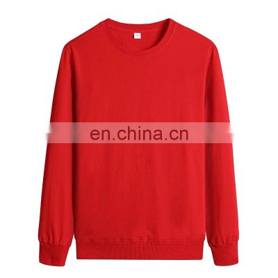 Wholesale custom men's casual round neck long sleeve spring and autumn 100% terry cloth 305g quality pullover sweater