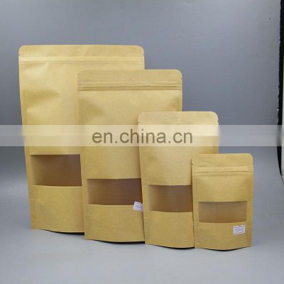 Wholesale Custom Logo Stand Up Kraft Paper Packaging Bag with Clear Window