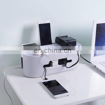 Good Quality Home Use Dust-proof Heat Dissipation Electric Wire Storage Table Use ABS Plastic Socket Organizer with Lid