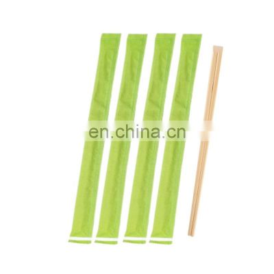 Custom Eco - friendly Disposable Restaurant Flat Bamboo Sushi Chopsticks with Full Paper Wrapped