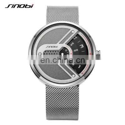 SINOBI Innovative Men Watches S9831G Big Dial Male Sport Wrist Watch Rotate Dial Handwatch Chinese Quartz WatchRelogio Masculino