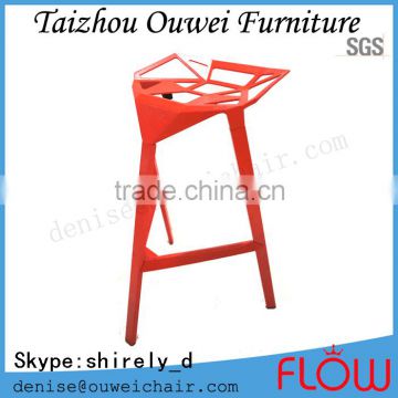 modern stackable metal frame bar chair