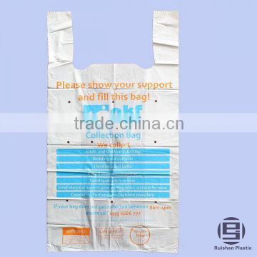 T-shirt Plastic Donation Bag Collection Bag With Printing