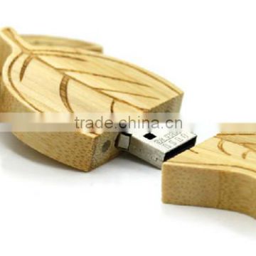 Wood Leaf Style 8G USB Flash Disk wooden shape usb stick
